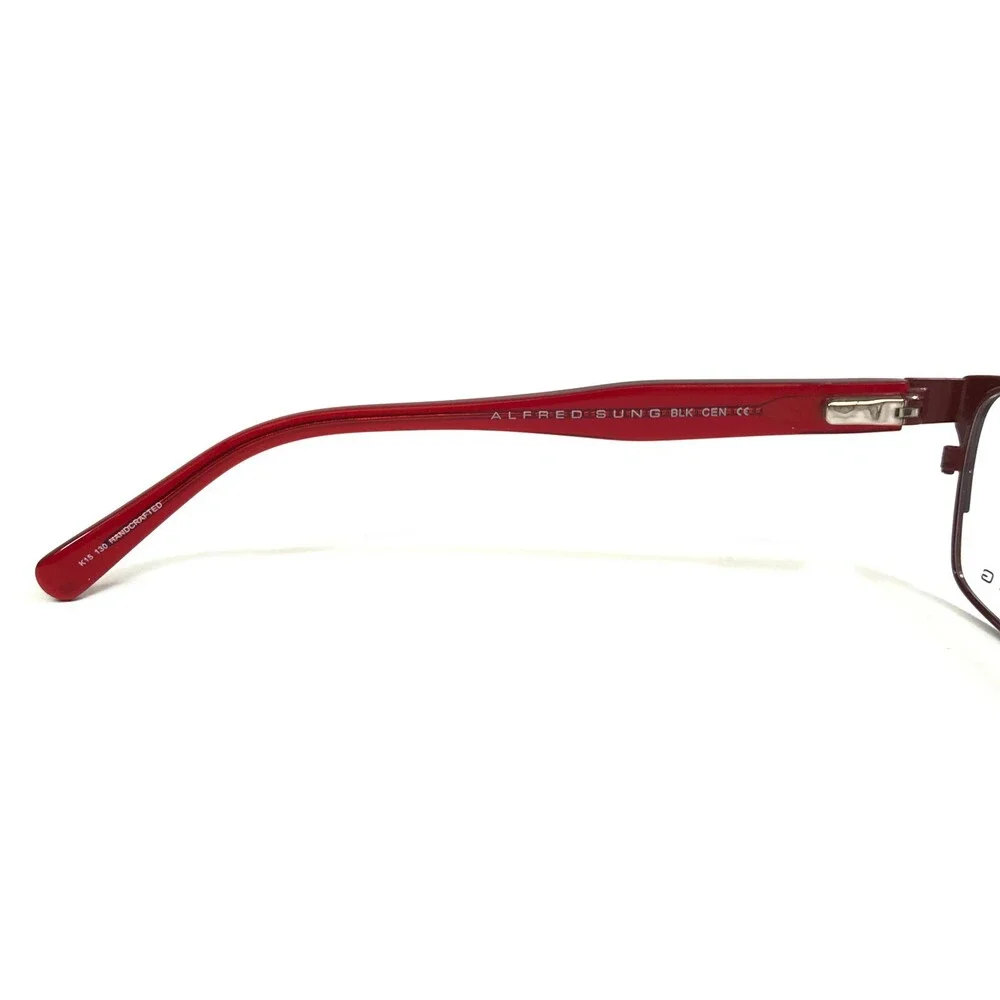 Alfred Sung Eyeglasses Frames AS4938 BLK Black Red Rectangular 53-17-130